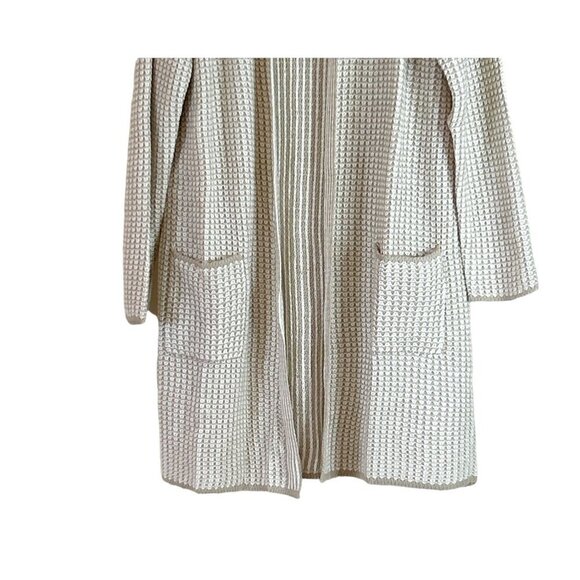 Fortune and Ivy Women's Multi-Striped Duster Cardigan Tan Ivory Size XL NWOT - Picture 4 of 7